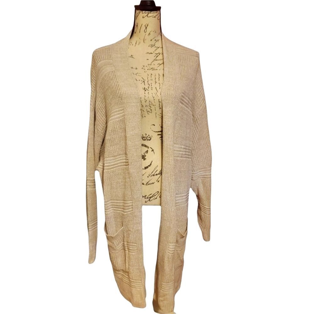 Express Women's Size Large Almond Long Cardigan Sweater